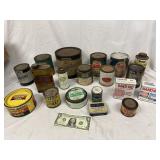 Lot of Diffrent Cans and Vintage Items