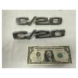 Lot of 2 Chevy C/20 Emblems
