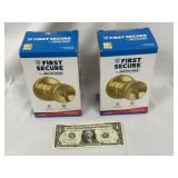 Two Schlage First Secur Keyed Entry Door Sets