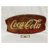 Original Coca-Cola Fishtail Metal Adv. Sign