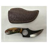 Forged Steel Knife W/ Leather Sheath and Hole