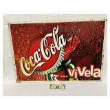Mexican Coca Cola 'Vi Vela' Metal Sign