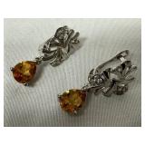 Sterling Silver & Citrine Earrings