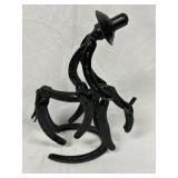 Folk Art Type Horseshoe Art of Cowboy & Horse