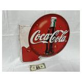 Coca Cola Arrow Metal Sign