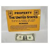 U.S Forrest Property Metal Sign