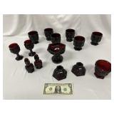 Collection of Avon Cape Cod Ruby Red Glassware