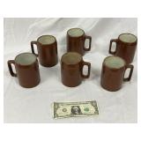6 Vintage Buckeye Pottery Mugs