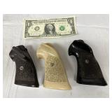 3 Vintage Pistol Target Grips