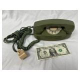 Vtg. The Princess Avocado Green Rotary Dial Phone