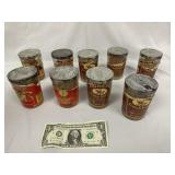 Lot of 9 Large Snuff Cans