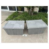 2 Folding Top Plastic Totes