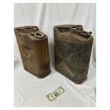 2 Vintage Metal Gas Cans