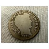 1893 Barber Dime Coin - 90% Silver