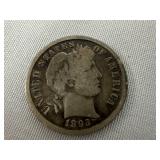 1893 Barber Dime Coin- 90% Silver