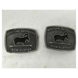 2 Collectible 'Western Outdoors' Belt Buckles