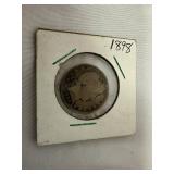 1898 Barber Quarter Dollar Coin - 90% Silver