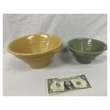 Pair of Over & Back Yellow Ware Mixing Bowls