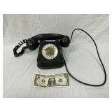Vintage Rotary Dial Black Phone