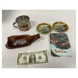 Lot of 3 Trays and One Tin Cup From Tourist Places