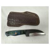 Forged Steel Knife W/ Leather Sheath W Belt Loop
