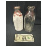 Two Twin Pines Collectible Glass Millk Bottles