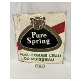 Pure Spring Metal Advertisement Sign
