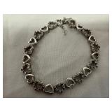 Sterling Silver & Diamond Chip Heart Bracelet