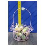 Wire Basket with Eggs.