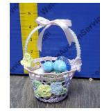 Small Basket of Small Glass Eggs