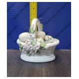 Porcelain Basket & Eggs
