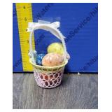 Small Basket of Glass Eggs