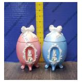 Pair of Ceramic Egg Candy Dishes
