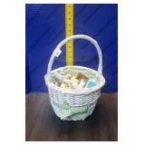Basket of Small Flocked Figurines