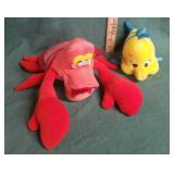 Flounder and sebastian plush toys