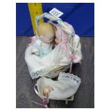Porcelain Dolls in Basket Porcelain Dolls in Basket