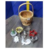 Basket with Cookie Cutters Basket with Cookie Cutters