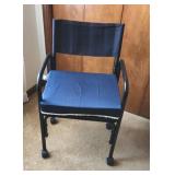 Metal framed desk chair on wheels Metal framed desk chair on wheels