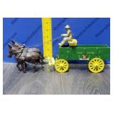 JD Cast Iron Wagon w/team& driver JD Cast Iron Wagon w/team& driver