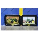 2 Metal John Deere Tip Trays 2 Metal John Deere Tip Trays