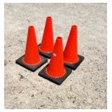 Lot of 4 13In tall Safety cones Lot of 4 13In tall Safety cones
