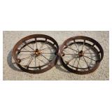 Pair of Antique John Deere Tractor wheels 30' Pair of Antique John Deere Tractor wheels 30'