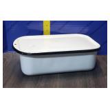 Vintage White Enamel Refrigerator Pan & Lid Vintage White Enamel Refrigerator Pan & Lid