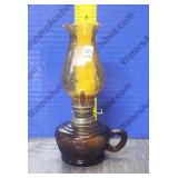 Small Amber Glass Oil Lamp Small Amber Glass Oil Lamp