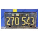 1939 Illinois License Plate 1939 Illinois License Plate