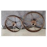 Lot of 2 Wagon Wheels 16in & 13in Lot of 2 Wagon Wheels 16in & 13in