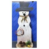 Outside Wooden Snowman Decoration