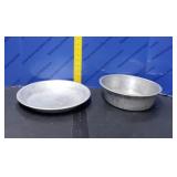 Metal Pie Plate & Strainer.