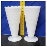Pair of Milk Glass Vases