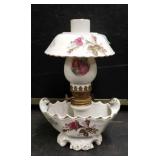 Antique porcelain oil lamp